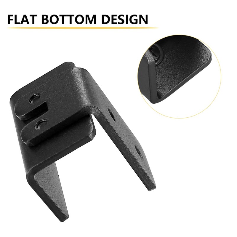 Xingwenhao Sliding Barn Door Bottom Floor Guide, 4 Pcs U Shape Sliding Barn Door Hardware, Black Adjustable Floor Guide Wall Mount & Flush Flat Bottom Design for Door Cabinet, Up to 1-7/16"" W 1-7/8"" H - Image 4